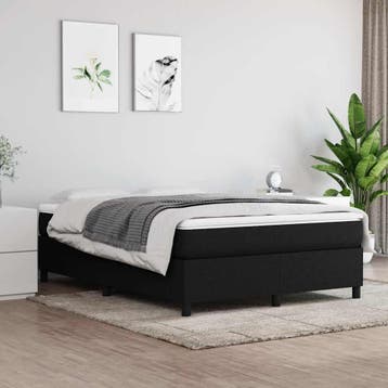 vidaXL Boxspring bed stof zwart 140x200 cm, Verzenden, Nieuw