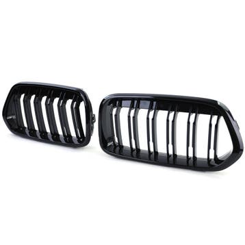 Nieren Dubbelspijls Grill Set Glans Zwart BMW X2 F39 B6426