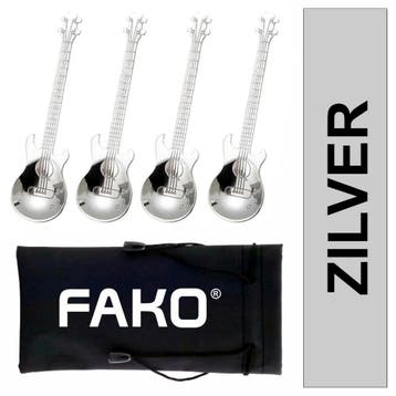 Fako Bijoux - Theelepel / Koffielepel Gitaar - Zilver - 4, Huis en Inrichting, Verzenden, Nieuw