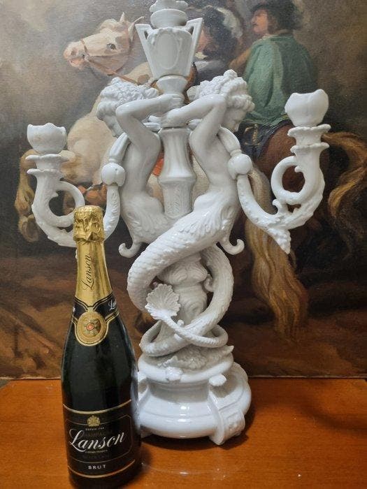 Tafelmiddenstuk - witte keramiek, Antiquités & Art, Antiquités | Verre & Cristal