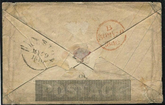 Groot-Brittannië 1840 - 1 penny Mulready envelope - Stanley, Timbres & Monnaies, Timbres | Europe | Royaume-Uni