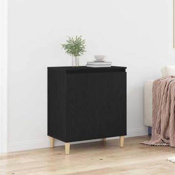 vidaXL Dressoir Zwart Eiken 60 x 35 x 70 cm Bewerkt hout, Verzenden, Nieuw