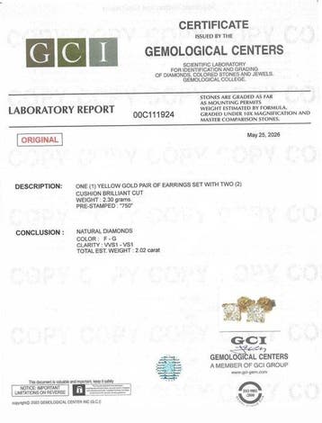 Oorbellen - 18 karaat Geel goud - 2.02ct. tw. Diamant