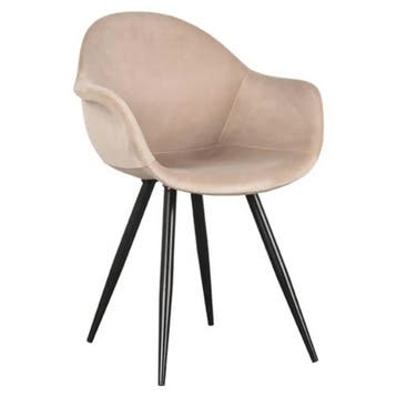 Stoelen | FIONA |  Fluweel/Metaal | Sand |  Zwarte Poten |, Verzenden, Nieuw in verpakking