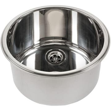 Inbouw Wasbak Rond 340x180mm Rvs, Ophalen of Verzenden, Nieuw