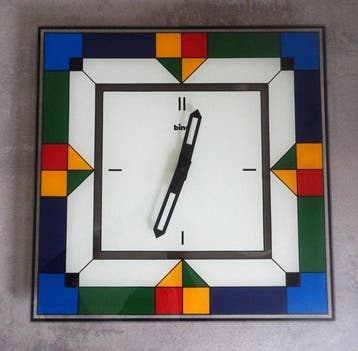 Wandklok - Bino - Modern Glas, Plastic - 1980-1990 - Memphis, Antiek en Kunst