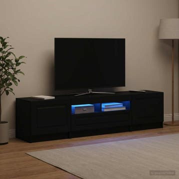 vidaXL 5-delige LED TV-kast Zwart Bewerkt hout, Verzenden