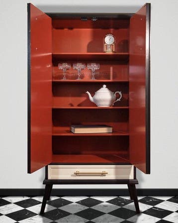 Drankkast - Hout - Mobiele bar Chanel-stijl