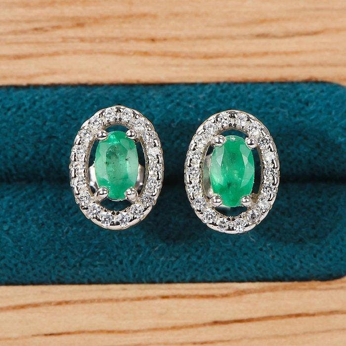 Zonder minimumprijs - Oorstekers Zilver - 0,60ct. tw., Bijoux, Sacs & Beauté, Bijoux anciens