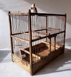 Vogelkooi - Hout, Metaal - vintage vogelkooi