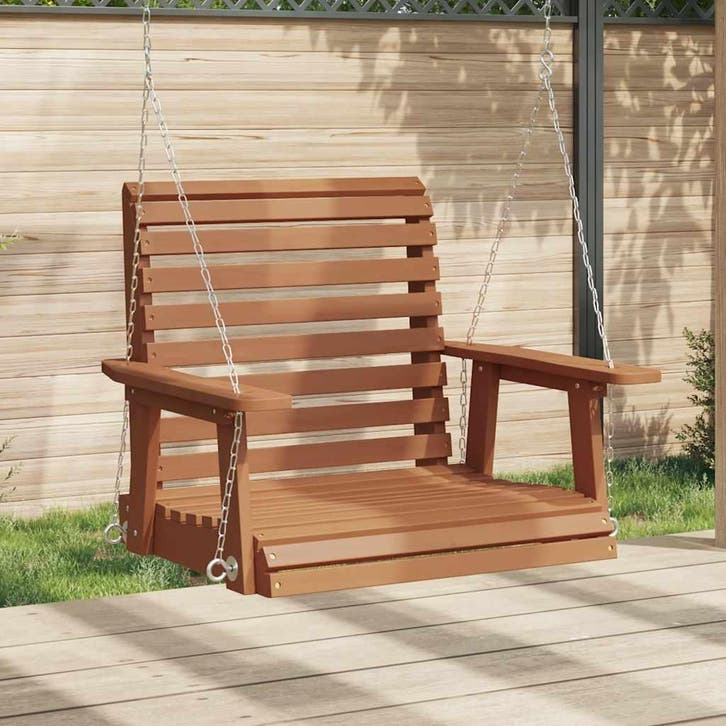 vidaXL Tuinschommelstoel met metalen kettingen massief, Tuin en Terras, Overige Tuin en Terras, Nieuw, Verzenden