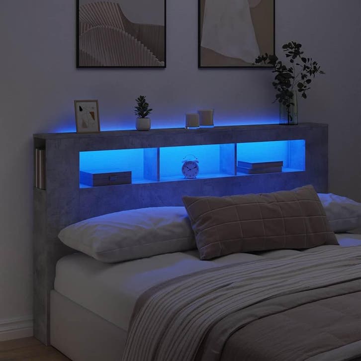 vidaXL Hoofdeinde met LED 180x18,5x103,5 cm bewerkt hout, Huis en Inrichting, Slaapkamer | Bedden, Nieuw, Verzenden