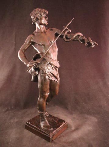 19e eeuws bronzen beeld - Eugène Marioton (1857-1933) -