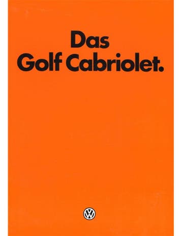 1980 VOLKSWAGEN GOLF CABRIOLET BROCHURE DUITS