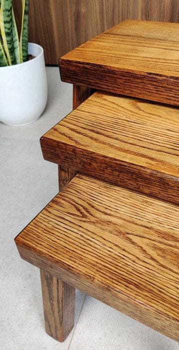 Tables gigognes - Chêne - Trois tables dappoint, Antiek en Kunst, Kunst | Designobjecten