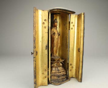 Amida Nyorai Boeddha - Butsudan - Hout, Verguld, Lak - Japan