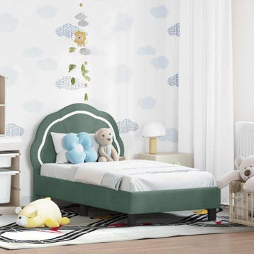 vidaXL Peuterbedframe met hoofdboard Zeegroen 70 x 140 cm, Verzenden, Nieuw
