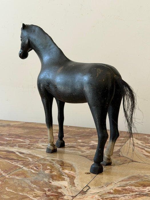 Scultore Napoletano del XIX secolo - sculptuur, Cavallo da, Antiek en Kunst, Curiosa en Brocante