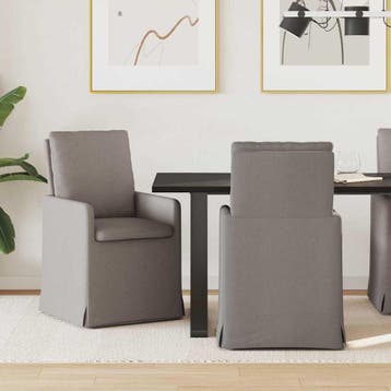 vidaXL Eetstoelen 2 st Stof Taupe 57 x 67 x 98 cm, Verzenden