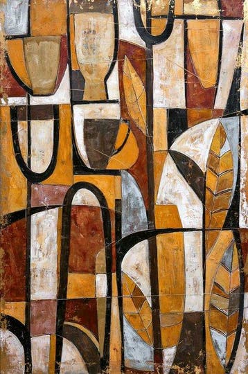 Lea Ottavi - Earthy Geometric Harmony · XXL · Hand signed