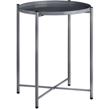 tectake Bijzettafel Chester 45,5x45,5x53cm - donkergrijs, Huis en Inrichting, Tafels | Bijzettafels, Verzenden, Nieuw