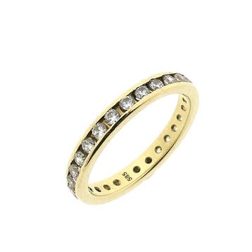 Gouden alliance ring met zirconia, Ophalen of Verzenden