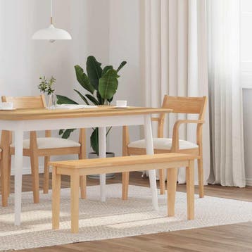 vidaXL Bank 110 cm massief hout rubber, Verzenden, Nieuw