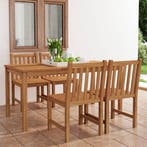 vidaXL 5-delige tuinset 160x80 cm massief teakhout, Verzenden, Nieuw, Tuinset