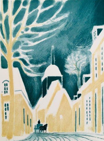 André Brasilier (1929) - Sainte-Agathe sous la neige -