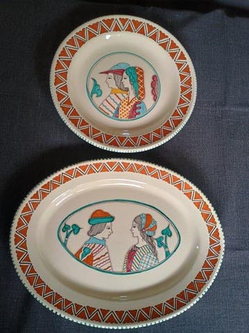 Cecconi Orvieto - Tafelservies (2) - Majolica - Met de hand