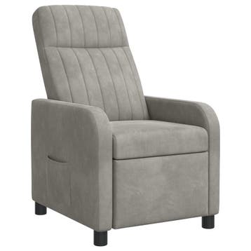 vidaXL Recliner Lichtgrijs fluweel, Verzenden