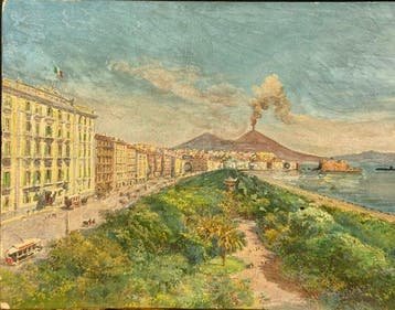 Artista Napoletano (XIX) - Veduta di Napoli