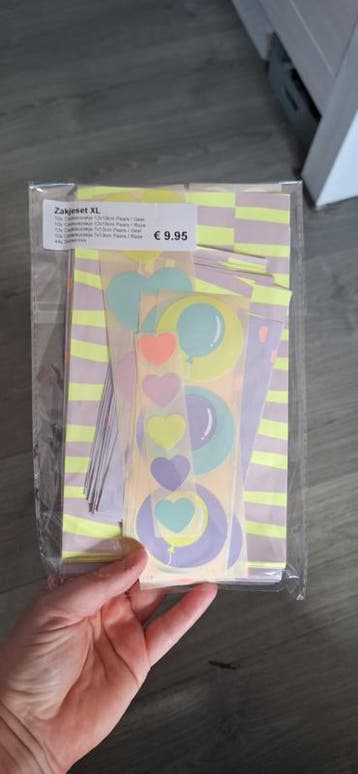 40x zakjes mix neon XL - cadeauverpakking - inpakpapier -..., Diversen, Cadeaupapier, Verzenden, Nieuw