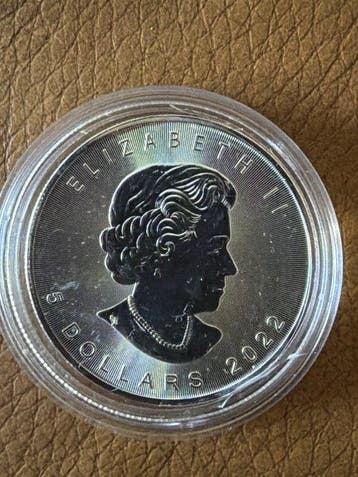 Canada. 5 Dollars 2022 Maple Leaf, 1 Oz (.999) Silber (Sans, Timbres & Monnaies