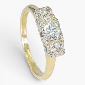 Zonder minimumprijs - Ring - 14 karaat HRD, Geel goud,