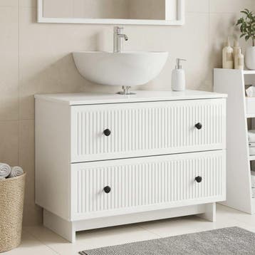 vidaXL Wastafel kabinet voor de badkamer EDE Hoogglans Wit, Verzenden
