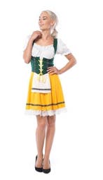 Dirndl Jurk Oktoberfest Geel Groen, Verzenden, Nieuw