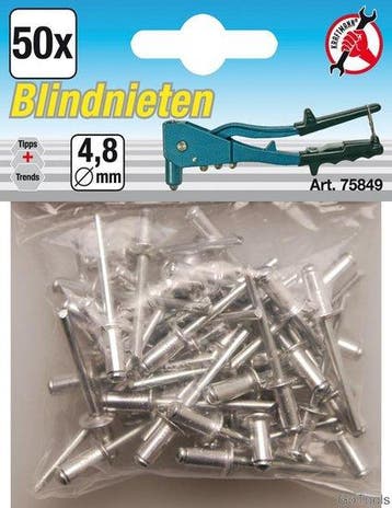 Popnagels, 4.8 mm, 50 stuks, Verzenden, Nieuw