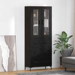 vidaXL Highboard met lade 2 pcs Zwart Eiken Bewerkt hout, Verzenden