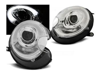 Tube Light koplampen Chrome geschikt voor Mini Cooper R56, Verzenden, Nieuw, Mini