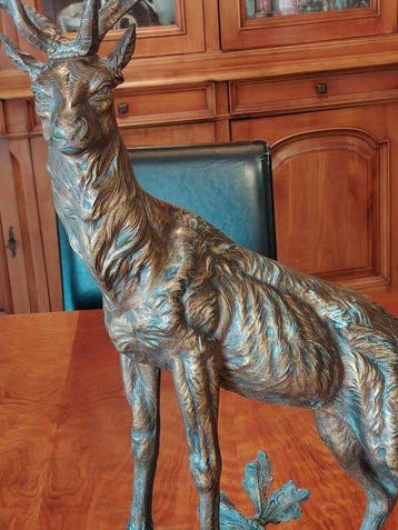 Daprès Émile Grégoire - Beeldje, Cerf - 72 cm - Brons,