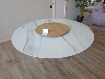 Ronde keramische eettafel in brugstijl, Nieuw