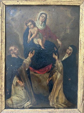Spanish school (XVIII) - Madonna, Child and Dominican Saints