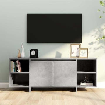 vidaXL Tv-meubel 130x35x50 cm bewerkt hout betongrijs, Verzenden