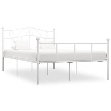vidaXL Bedframe metaal wit 120x200 cm, Verzenden, Nieuw