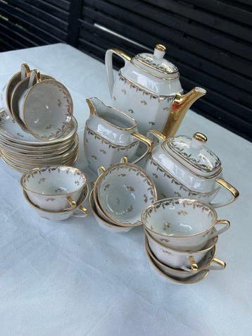 Limoges - Service à café pour 6 personnes (21) - Porcelaine,