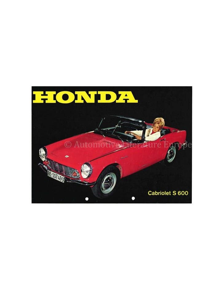 1965 HONDA S600 BROCHURE, Boeken, Auto's | Folders en Tijdschriften