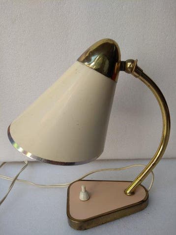 Midcentury Modern - Lampe de bureau - Laiton, Métal,