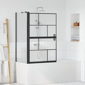 vidaXL Bad Douche Scherm Zwart en Transparant 80 x 68 x 128, Verzenden, Nieuw