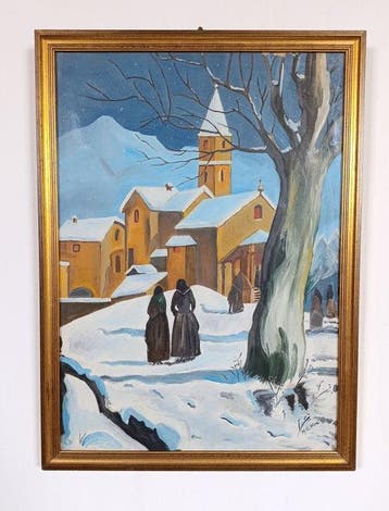 Italiaanse school (XX) - Paesaggio innevato